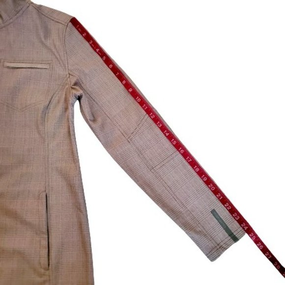 Mondetta Womens Full Zip Front Fleece Lined Plaid Trench Rain Coat Jacket Medium - Picture 10 of 15